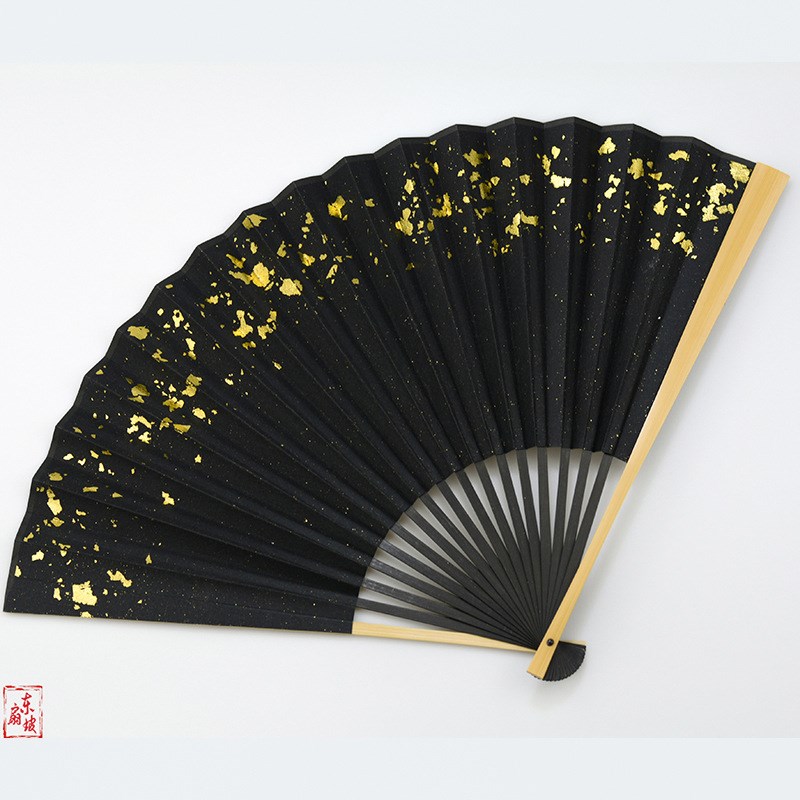XXP4秦霄贤同款扇子水磨玉竹折扇7寸8寸9M5寸黑小骨洒金面古风老