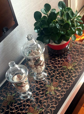 茶几桌旗现代简约刺绣镂空欧式电视柜布餐桌布盖布艺软装中式桌布