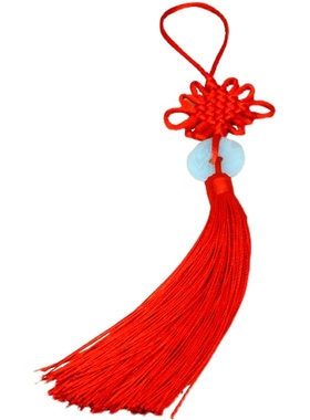 本命年红色吉祥中国结挂件居家装饰DIFY配件小号6盘中国结流苏穗