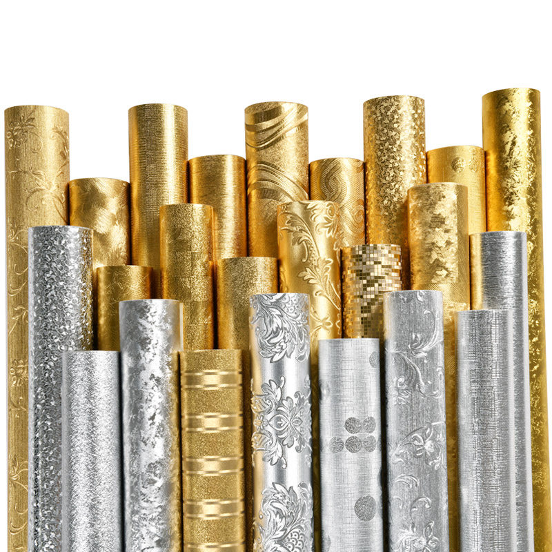 金箔纸银箔银色墙纸金色ktvy包厢天花板欧式屋顶吊顶壁纸墙布壁布