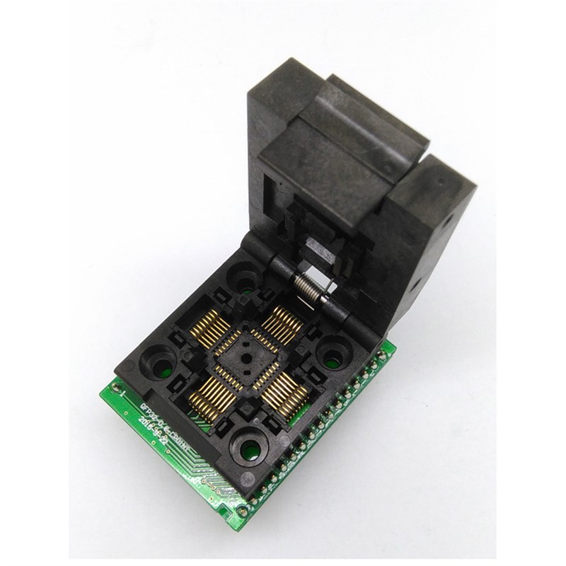 QFP32双层板烧录座 qfp32 0.8mm转换座 STM32F STM32LQFP.48测试