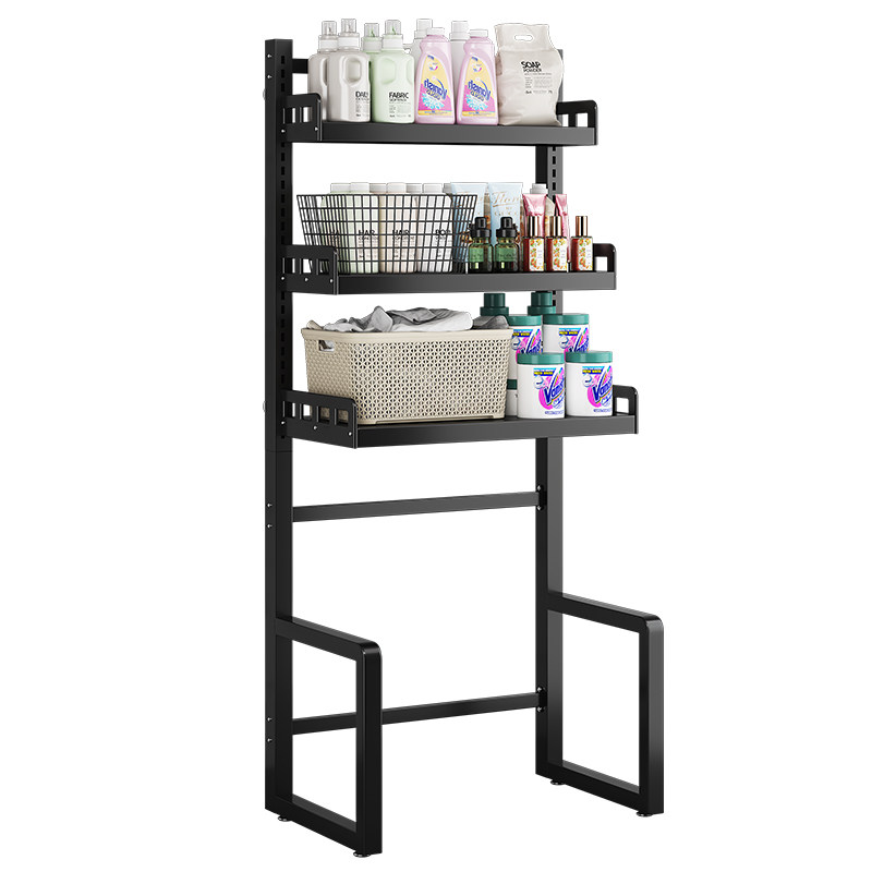 可调节阳台滚筒洗衣机置物架上方架子落地卫生间多功能翻盖顶收纳