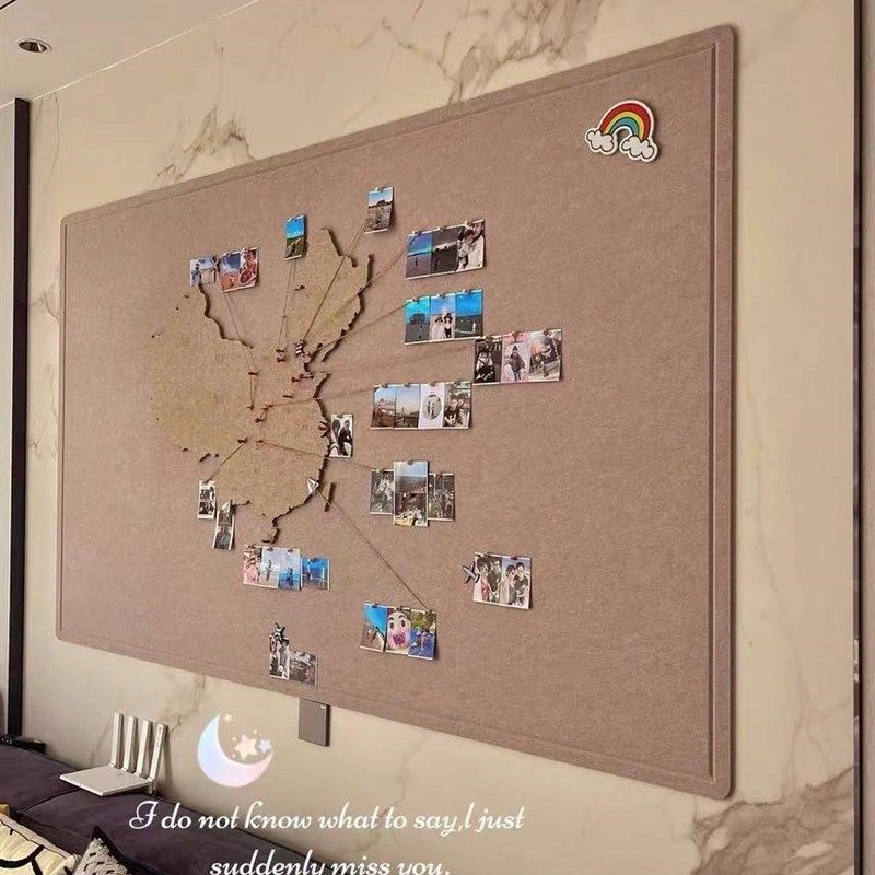 旅行足迹地图中国毛毡网红照片墙打卡标记背景图装饰板墙贴免打孔,家居饰品,软装墙贴,淘宝优惠券,粉丝福利购,淘宝优惠卷