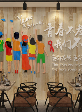 奶茶店墙壁面装饰创意p网红咖啡蛋糕甜品玻璃门吧台贴纸画背景布