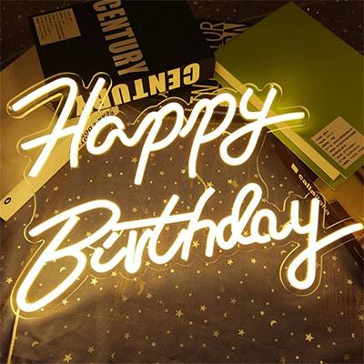 推荐Wanxing Happy Birthday Neon Sign 42x30cm Light Sign for