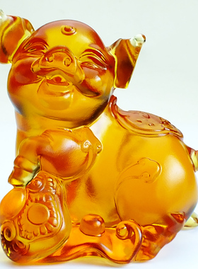 琉璃小猪摆件卧室男生金猪装饰品猪猪小工艺品搬家适合送的礼物猪