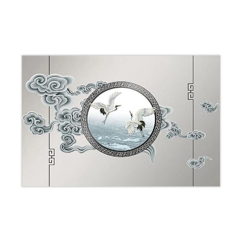 新中式电视墙纸酒店茶室祥云仙鹤定制壁画客厅卧室沙发背景墙壁纸,家装主材,定制壁画,淘宝优惠券,粉丝福利购,淘宝优惠卷