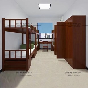 实木单人床上下双人床宿舍实木床带储物抽屉鞋架苏州家具厂定制