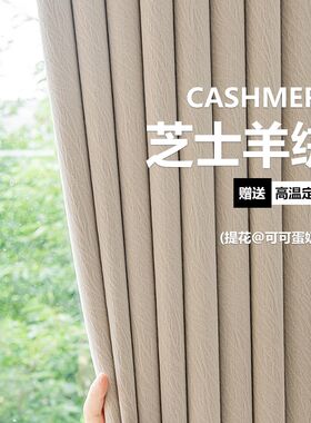 2024轻奢高级感飘窗客厅卧室加厚防晒隔热全遮光窗帘免打孔安现货