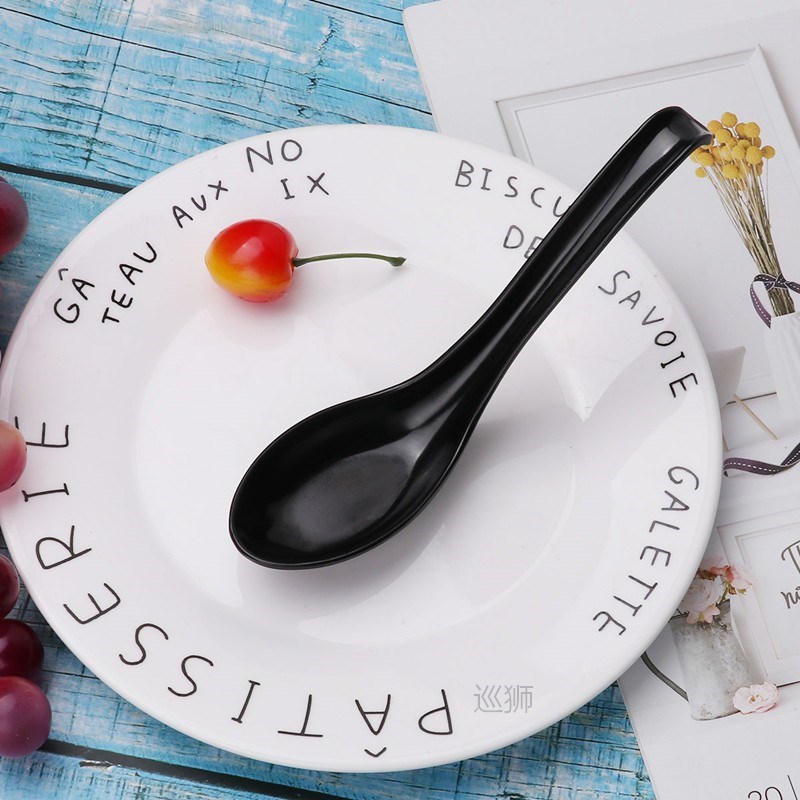 5/10Pcs Chinese Japanese Ramen Noodle Soup Spoon Set Long Ha