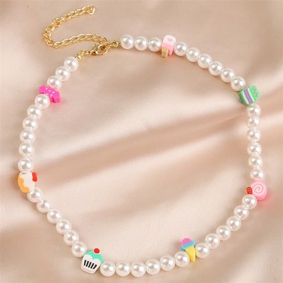 推荐Korean ndy Simulated Pearl Choker Necklace For Women Boh