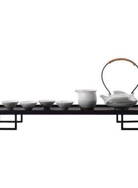 新中式禅意陶瓷功夫茶具茶托盘客厅玄关茶室茶几样板房软装饰摆件