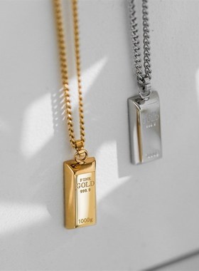 小众高级设计感暴k富小金条金砖长款项链女毛衣链秋冬2021年新款