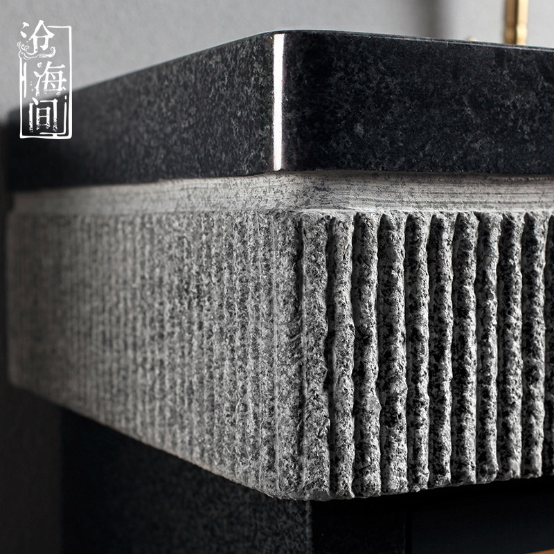 沧海间 石头洗衣池整石户t外庭院一体水槽 家用阳台带搓衣板洗衣