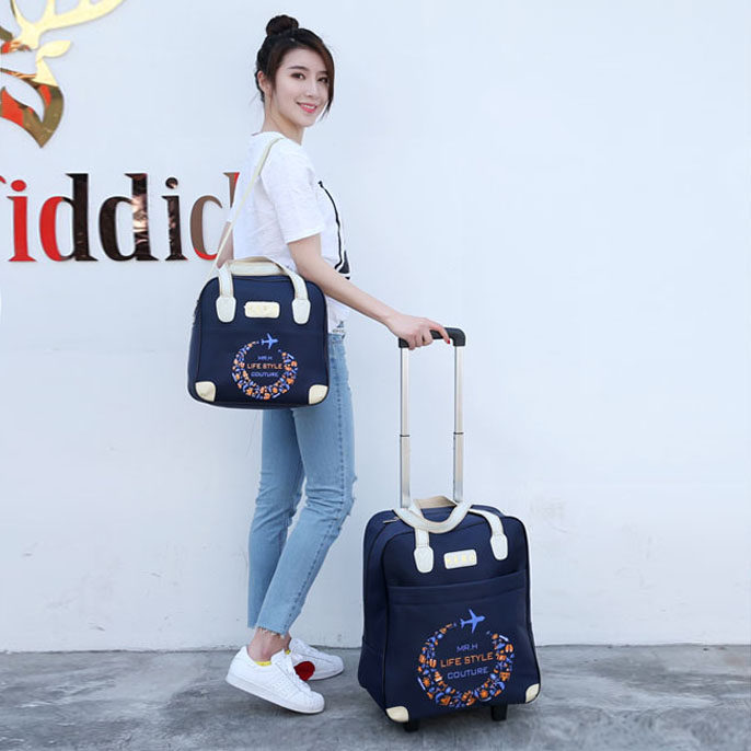 子母套装手提拉杆旅行包拉杆包女轻便大容量短途拉杆箱登机行李包