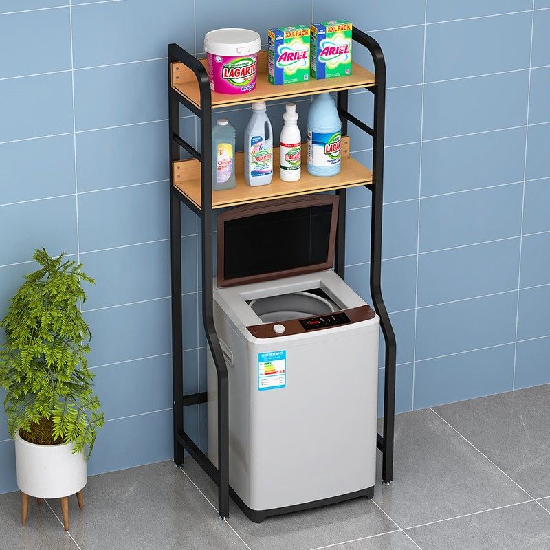 波轮洗衣机置物架落地翻盖上开收纳架卫生间多层阳台浴室二层架子