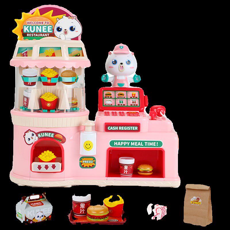 儿童酷尼便利店迷你家用收银售卖机女孩汉堡包套装过家家超市玩具