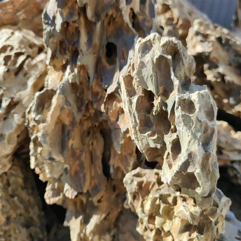 松皮石大块50/100斤水族鱼缸造景石装J饰盆景苔藓鱼池庭院假山石