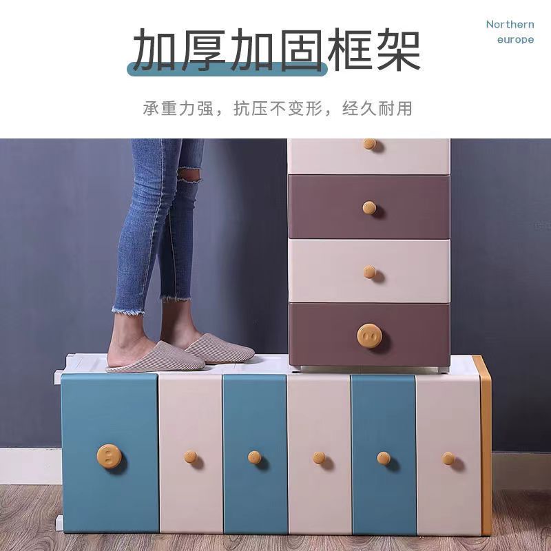 加厚抽屉式收纳柜宝宝婴儿儿童衣柜塑料多层储物柜家用五斗柜衣橱