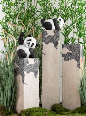 新中式禅意仿古祥云展示柱栓马柱家居客厅玄关装饰品落地摆件底座