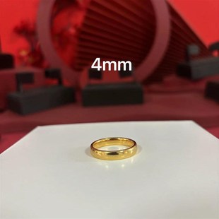 金包银泥鳅背古法戒指男女款素圈时尚光圈对戒送男生日情人礼首饰