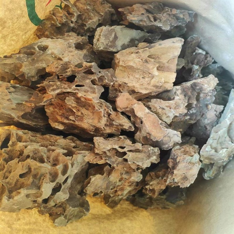 松皮石大块50/100斤水族鱼缸造景石装饰盆景苔藓鱼池庭院假山石