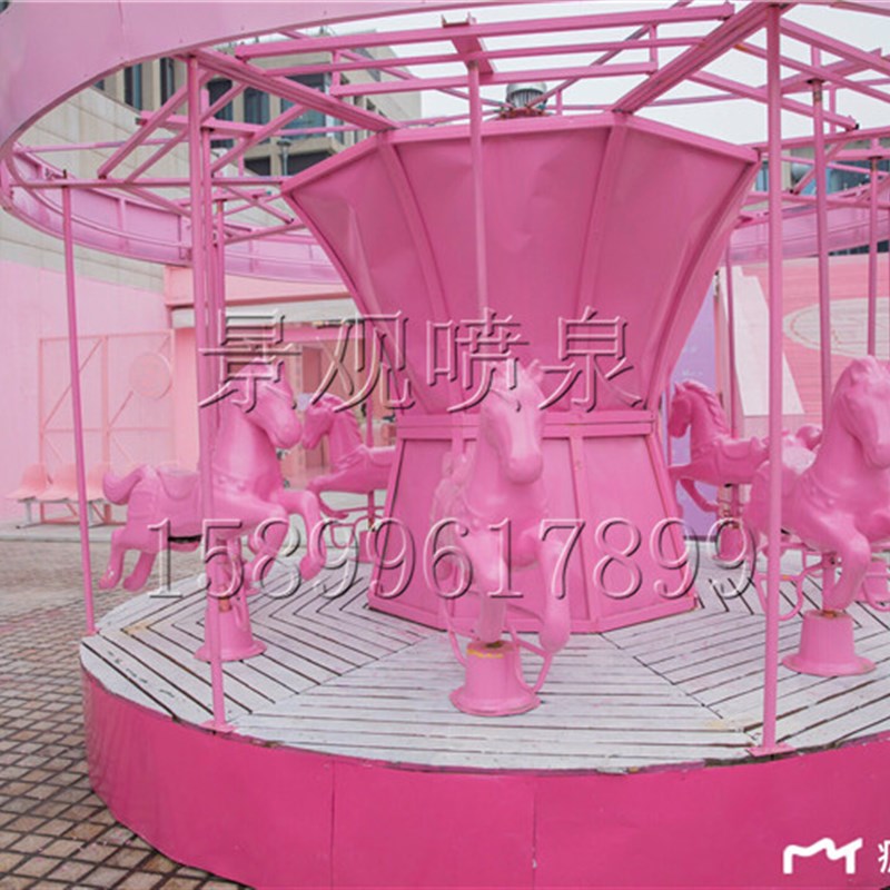 现货大型玻璃钢雕塑旋转木马x欧式小马婚庆活动道具商场橱窗门厅