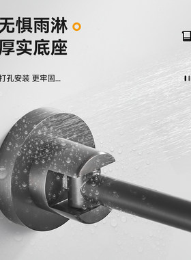 枪灰色全铜晾衣架k卫生间墙壁活动杆晒衣挂钩挂衣架晾衣杆阳台侧