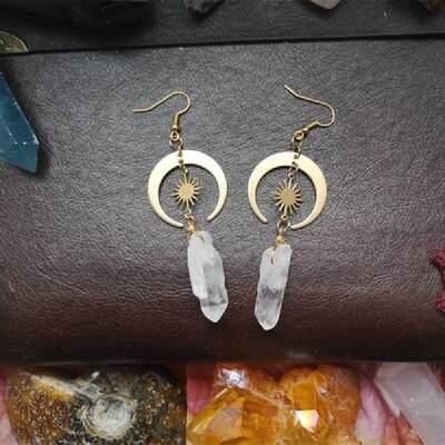 推荐Ne Hwippie Tribal Sun Cresacent Earrings Brss UDGColo Wr