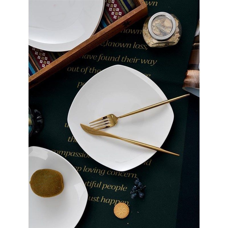 纯白盘子10只装骨瓷盘家用菜盘陶瓷碟子早餐盘四方形牛排盘子平盘,畜牧/养殖物资,特种养殖设备,淘宝优惠券,粉丝福利购,淘宝优惠卷