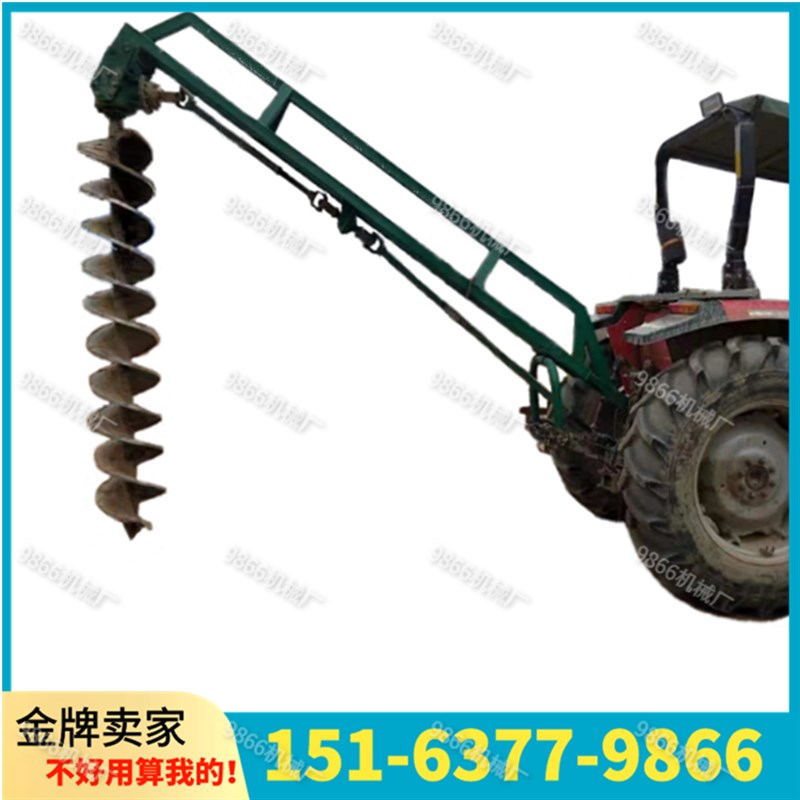 新款拖拉机后悬挂植树高速挖坑A机栽树挖坑打孔机钢板耐磨钻眼机