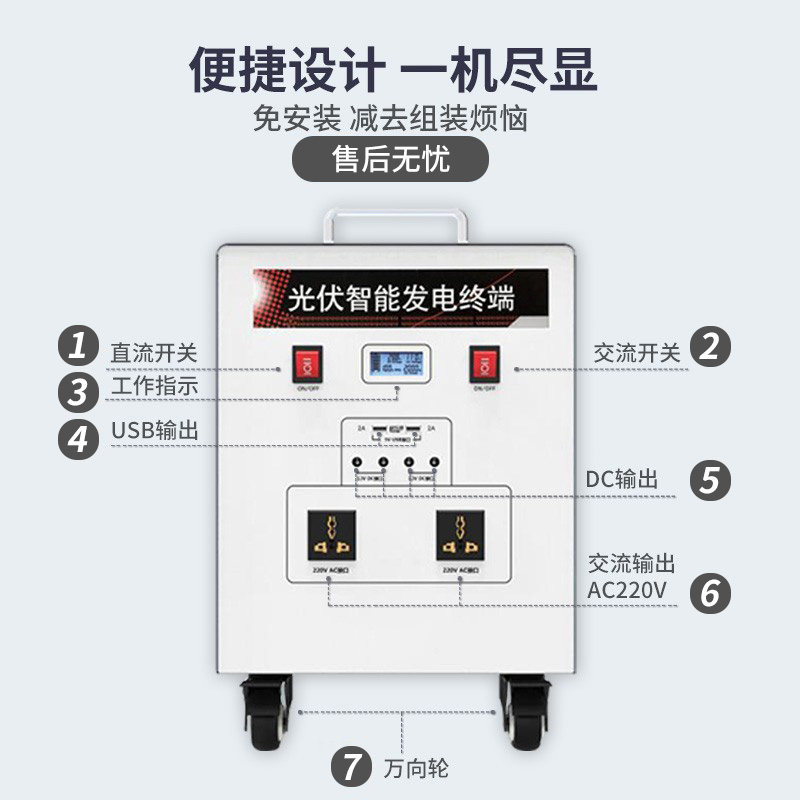 太阳能逆变器12v24v48v转220v变压器正弦波光伏发电逆控一体机