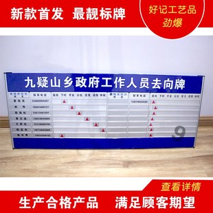 铝合金工作人员去向牌定做烤漆丝印铝材导向牌标牌门牌可换科室牌
