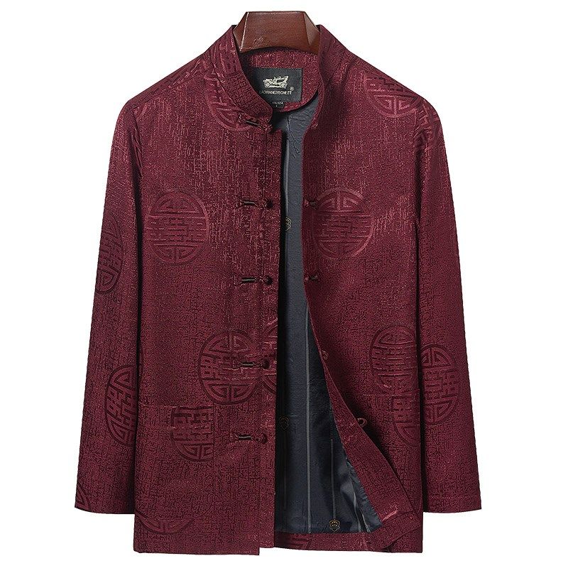 唐装男中老年爸爸春秋装长袖中国风爷爷生日喜宴夹克婚庆外套汉服,男装,唐装,淘宝优惠券,粉丝福利购,淘宝优惠卷