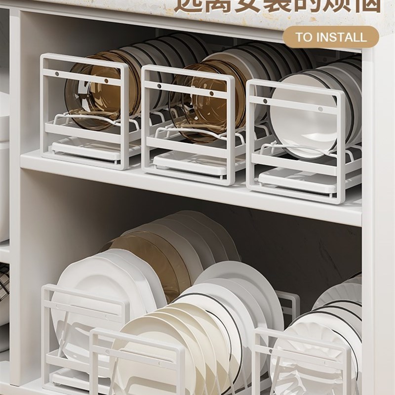 新品installation free bowl and plate storage rack, kitchen s