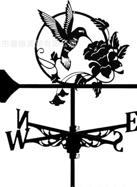 跨境亚马逊不锈钢喷漆小狗v风向标摆件庭院户外铁艺风向标一件代