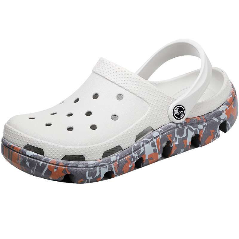 男士洞洞鞋夏季防滑软底情侣沙滩鞋迷彩包头凉拖鞋室外增高洞洞鞋,流行男鞋,包头拖,淘宝优惠券,粉丝福利购,淘宝优惠卷