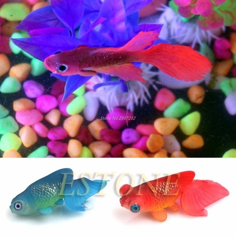 速发Decor Goldfish Aquarium Decoration Artificial Glowing Ef