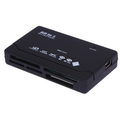 Black All in One Memory Card Reader USB External Cardreader