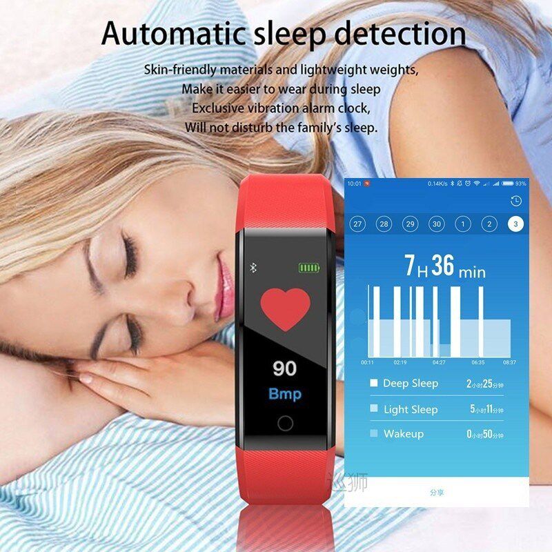115Plus Sport Smart Watch Bracelet Heart Rate Blood Pressure