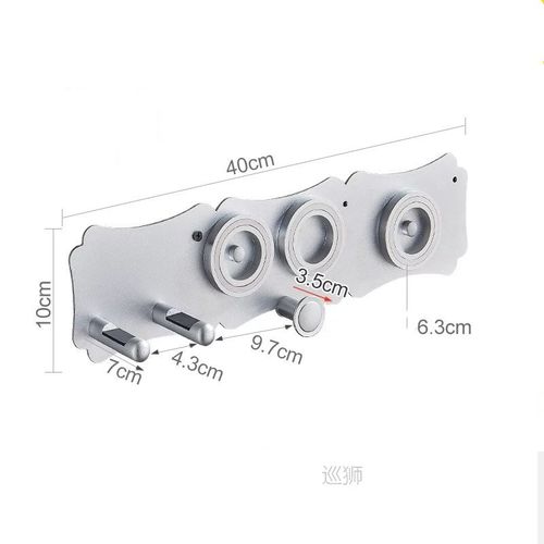 LIUYUE Hairdryer Shelf Silver/Black Wall Mount Hairdryer Hol