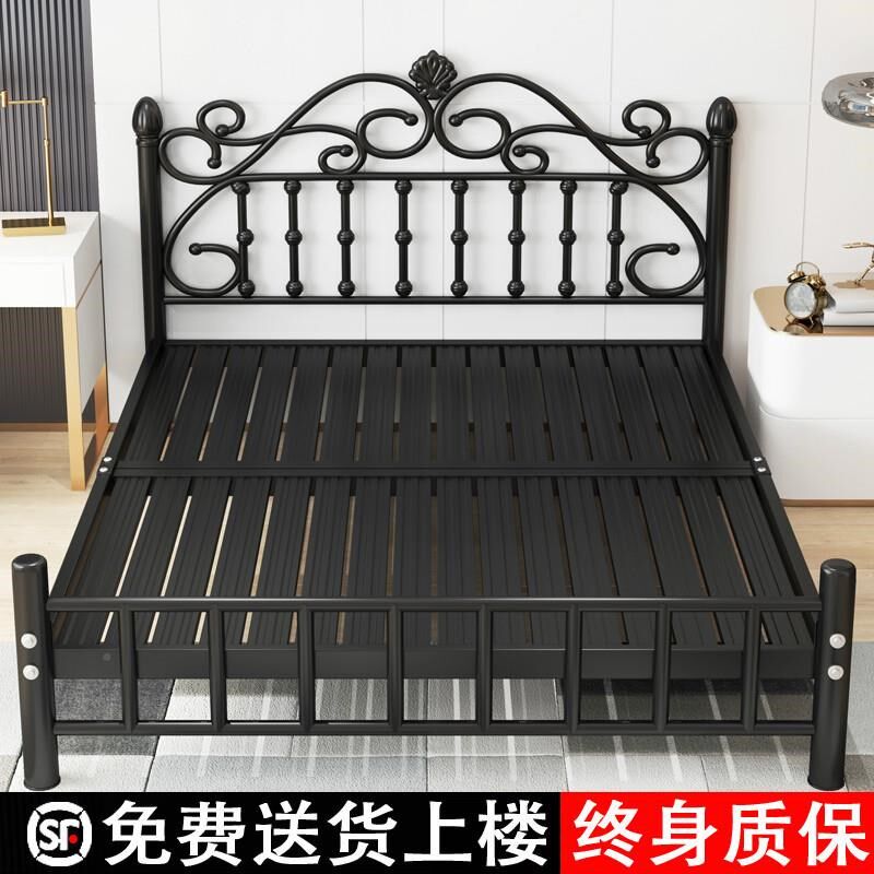 厚铁艺床.网红公主现代约15米1.加简8铁架双人床单人7777777铁床