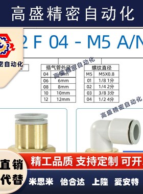 SMC气动内螺纹接头KQ2LF/KQ2F04/06/08/10/12-M/01A/02A/03A/04