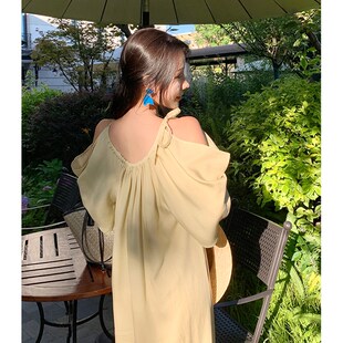 2023夏季新款孕妇露肩吊带连衣裙薄款夏天长裙子甜辣风炸街孕妇装