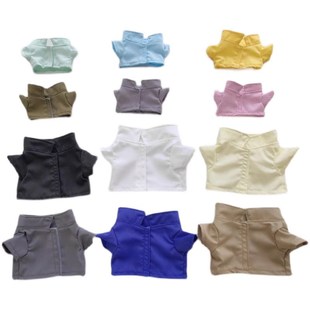 现货娃衣10cm15cm20cm40cm棉花娃娃公仔内搭衬衣外穿纯色条纹衬衫