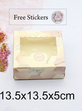 20PCS Paper Gift Box With Window Pink Marble Wedding Party F