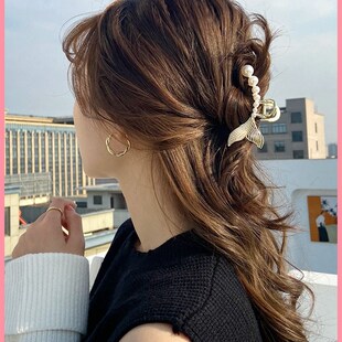 珍珠发夹女夏后脑勺半扎发小抓夹2023年新款发饰小号头发夹子头饰