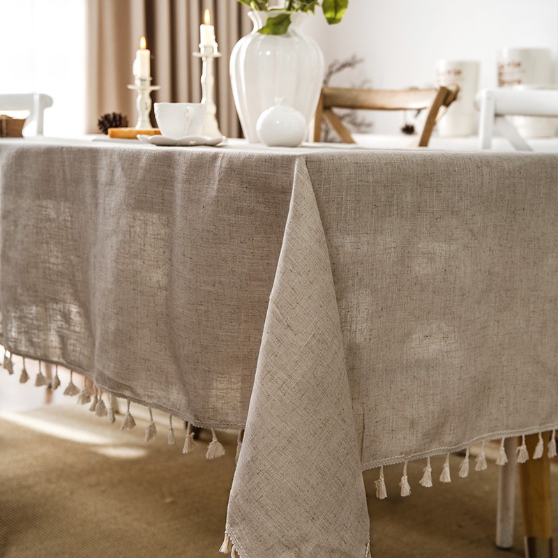 棉麻布艺茶几盖巾文艺复古t桌布电视柜北欧流苏餐桌台布家用长桌