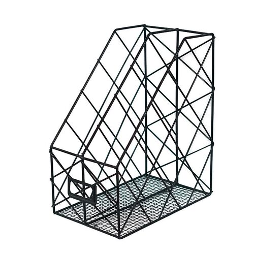Ins Grid Iron Storage Rack Household Desktop Book Magazine F