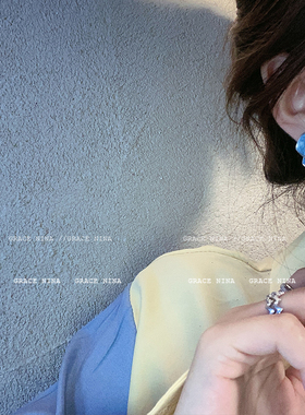 蓝色大海的传说~宫m廷复古网红风气质耳钉耳环2021年新款潮耳饰女